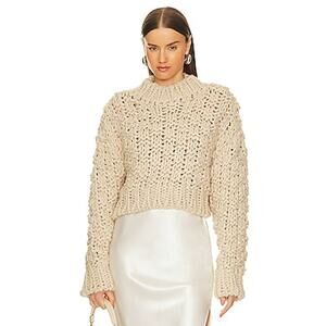 Lovers And Friends x 'Bridget Jolene' White Crochet Knit Sweater Size S